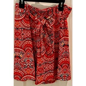 Red Handkerchief print Skort